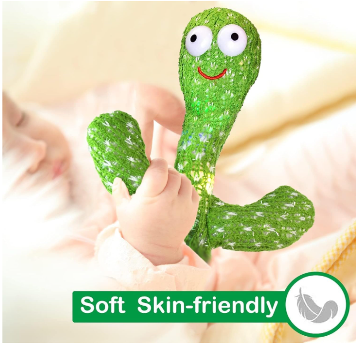 Storio Rechargeable Toys Talking Cactus Baby Toys for Kids Dancing Cactus Toys Can Sing Wriggle & Singing Recording Repeat What You Say Funny Education Toys for Children Playing Home Decor for Kids