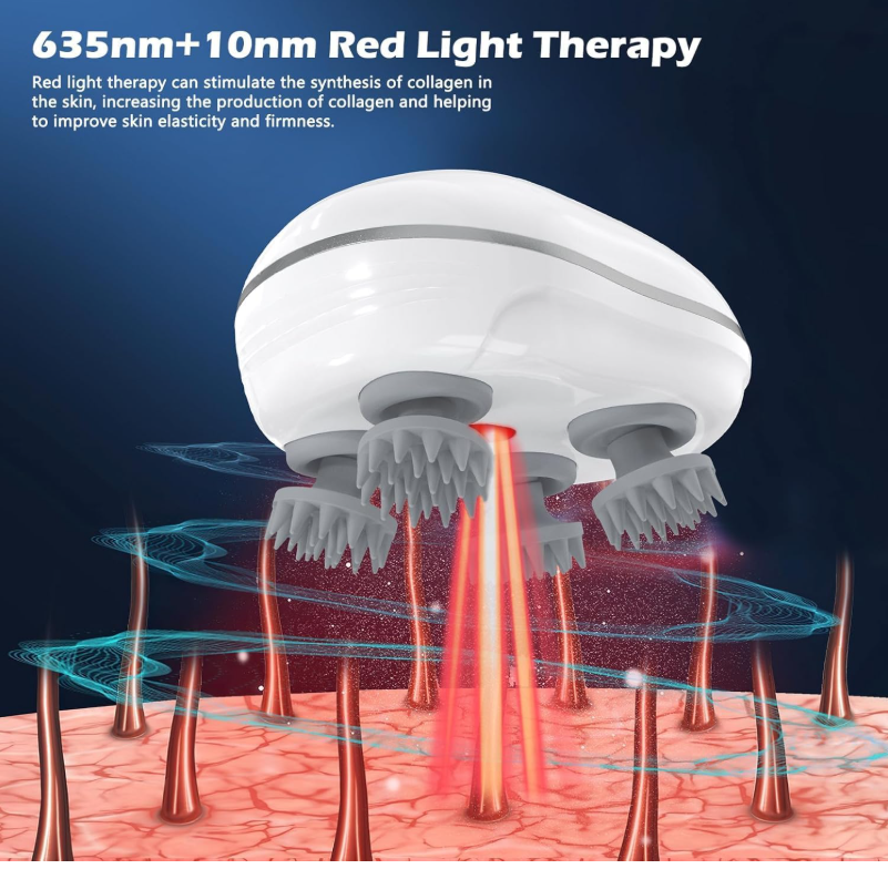 MAXTOP Smart Scalp Massager | Advance Red Light Therapy for Boost Growth Fall Control Therapy | 3 Speed Mode Handheld,Portable,Scalp Scratcher Body Massage for Growth,Deep Clean & Stress Relaxation