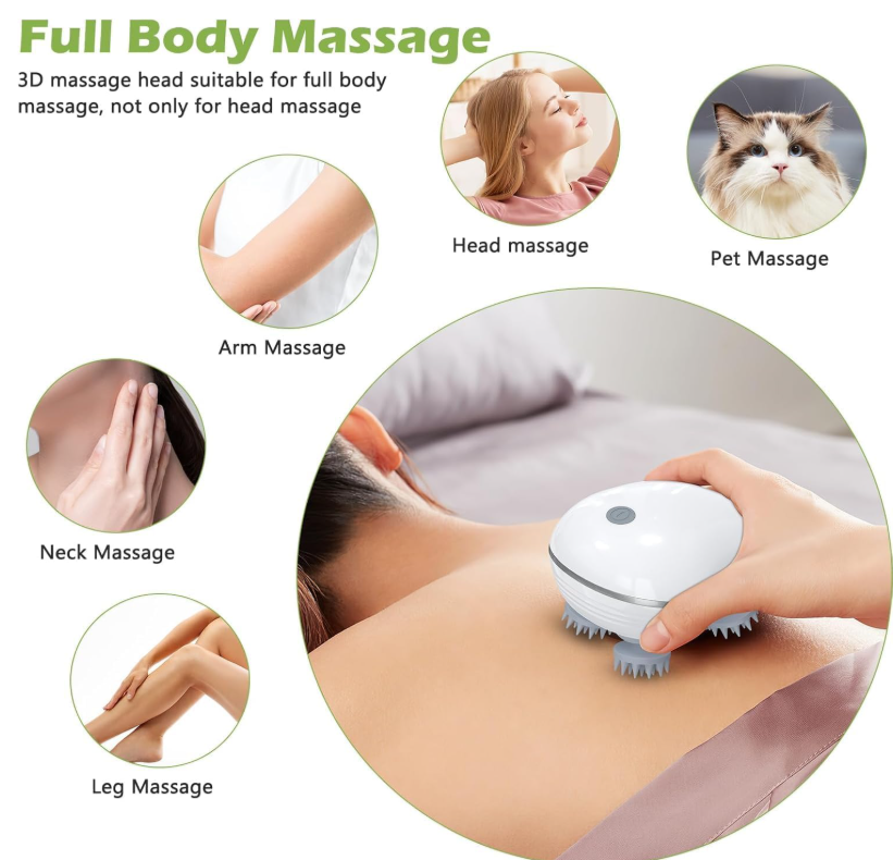 MAXTOP Smart Scalp Massager | Advance Red Light Therapy for Boost Growth Fall Control Therapy | 3 Speed Mode Handheld,Portable,Scalp Scratcher Body Massage for Growth,Deep Clean & Stress Relaxation