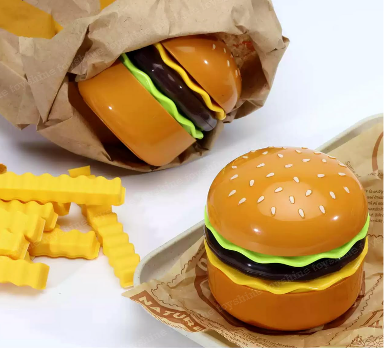 Cute Burger Lamp for Kids | Spring Bouncy LED Night Light | Burger Table Lamp for Bedroom, Study Desk & Gifting